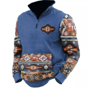 Men’s Casual Ethnic Print Sweatshirt