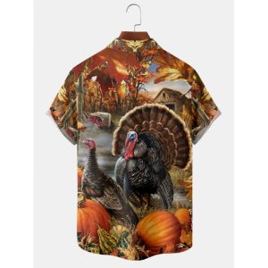 Men’s Thanksgiving Turkey Printed Shirt