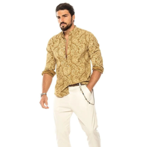 S18 V-Neck Beach Style Button-Down Shirt