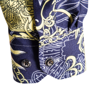 Sun amulet and chains printed long sleeve shirt