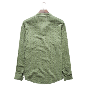 Solid Color Long Sleeve Linen Slimming Shirt