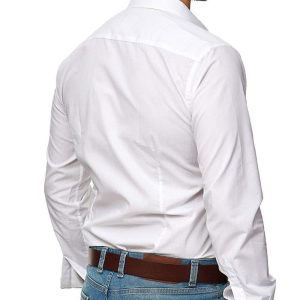 Men’s casual long sleeve solid business shirt