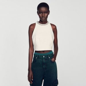 Tweed cropped top