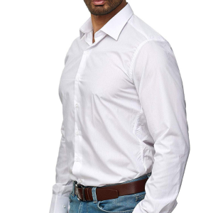 Men’s casual long sleeve solid business shirt