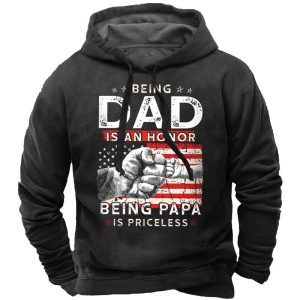 American Flag Being Dad Hoodie For Men