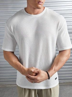 Waffle Pattern Short Sleeve T Shirt