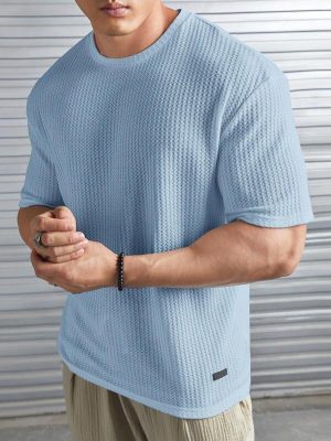 Waffle Pattern Short Sleeve T Shirt