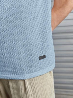 Waffle Pattern Short Sleeve T Shirt
