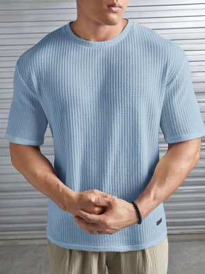 Waffle Pattern Short Sleeve T Shirt