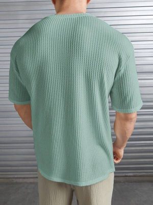 Waffle Pattern Short Sleeve T Shirt