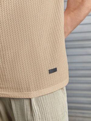 Waffle Pattern Short Sleeve T Shirt