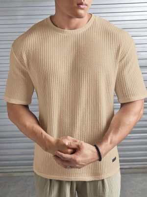 Waffle Pattern Short Sleeve T Shirt