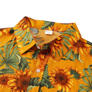 Cotton Yellow Sunflower Short Sleeve Shirt