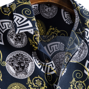 Long sleeve Greek inspired print shirt