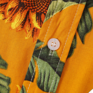 Cotton Yellow Sunflower Short Sleeve Shirt