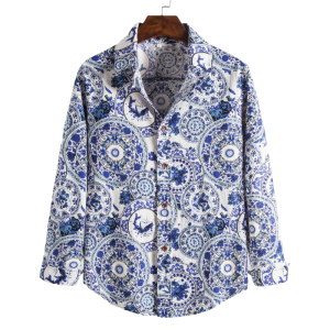 Men’s Printed Shirt Spring Casual Shirt