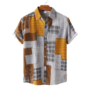 S114 Yellow Patch Work Shirt
