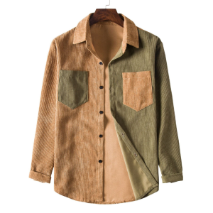 Spring and Autumn Patchwork Long-Sleeved Shirt