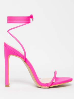 Round Open Toe Stilettos Lace Up High Heel Sandals