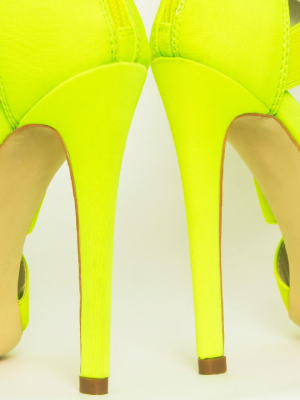 Yellow Stappy Stiletto Sandals