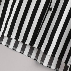 Casual fitted long sleeve color striped shirt