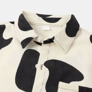 Cow Print Long Sleeve Corduroy