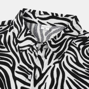 Zebra Black White Full Sleeve Shirt S159