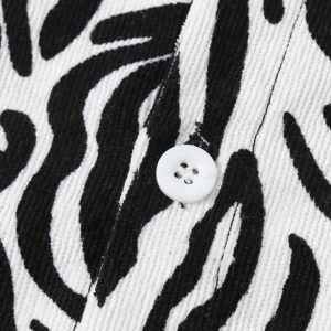 Zebra Black White Full Sleeve Shirt S159