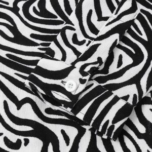 Zebra Black White Full Sleeve Shirt S159