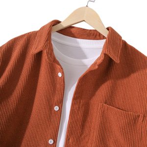 Solid Corduroy Button Down Shirt