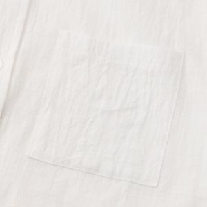 S12 Solid Cotton And Linen Lapel Shirt