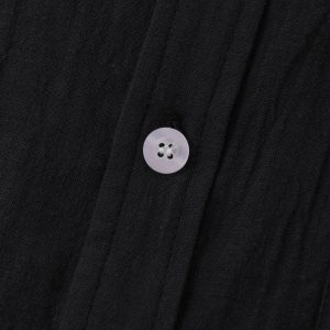 S12 Solid Cotton And Linen Lapel Shirt