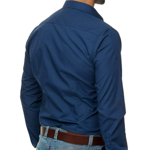 Men’s casual long sleeve solid business shirt