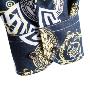 Long sleeve Greek inspired print shirt