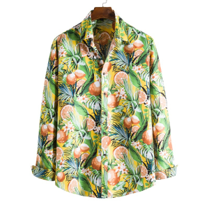 Exotic lemon printed long sleeve shirt