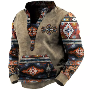 Men’s Casual Ethnic Print Sweatshirt