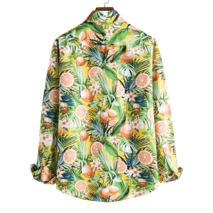 Exotic lemon printed long sleeve shirt