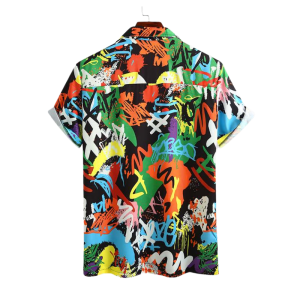 Abstract Designer Lapel Collar Shirt