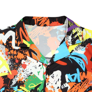 Abstract Designer Lapel Collar Shirt