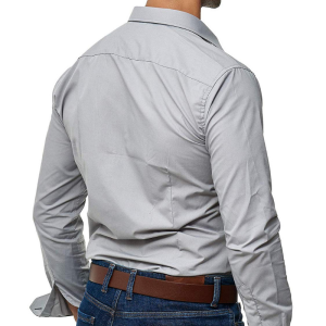 Men’s casual long sleeve solid business shirt