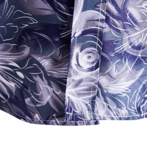Three-dimensional flowers printed long sleeve shirt