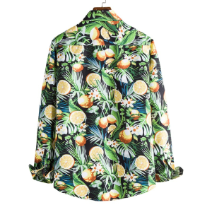Exotic lemon printed long sleeve shirt