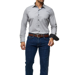 Men’s casual long sleeve solid business shirt