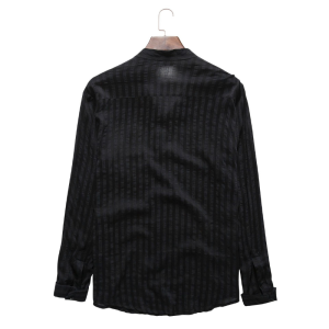 Solid Color Long Sleeve Linen Slimming Shirt