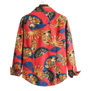 Slim Floral Casual Long Sleeve Shirt