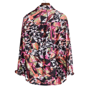Men’s geometric print casual long sleeve shirt