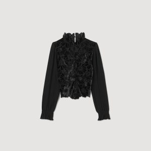 Floral guipure top