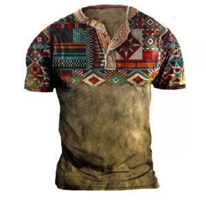 Men’s Vintage Western Ethnic Pattern T Shirt