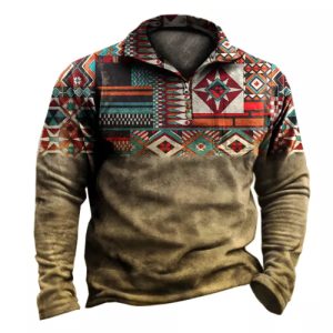 Men’s Vintage Western Ethnic Pattern T Shirt