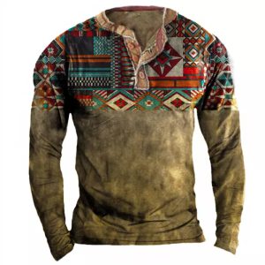 Men’s Vintage Western Ethnic Pattern T Shirt